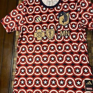 Adidas MLS Minnesota United FC Marvel Captain America 2023 Jersey Size L